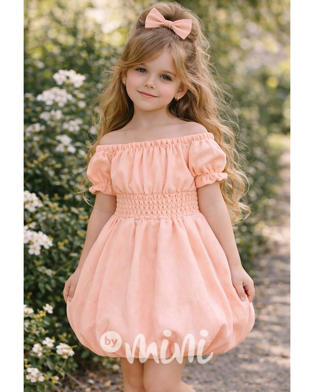 Sweetie šaty s balonovou sukní lososové