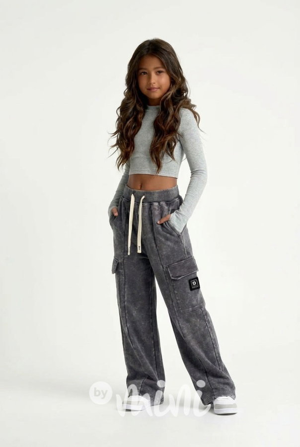 Acid wash dark cargo tepláky