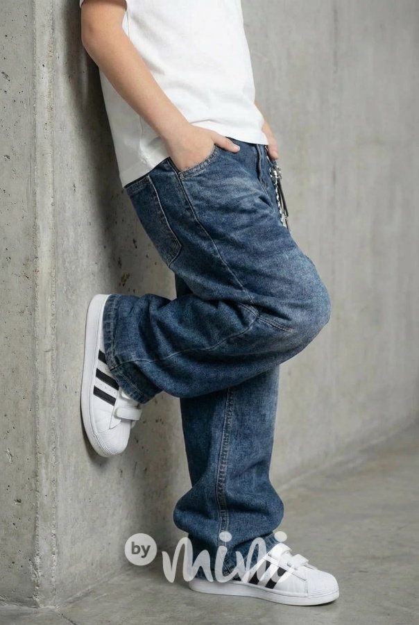 Soft denim baggy s karabinou