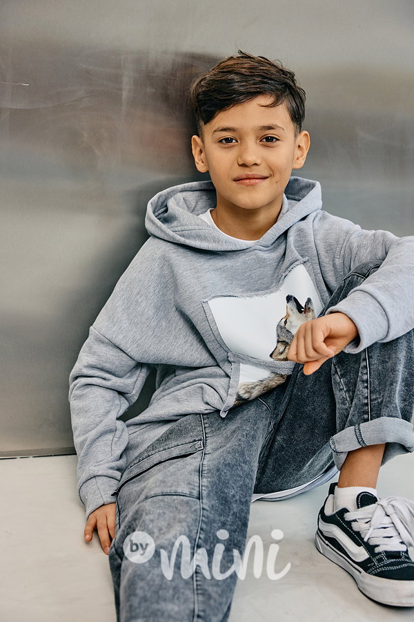 Mash Mnie hoodie mikina WOLF šedá