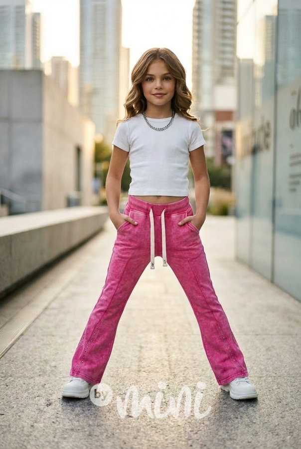 Acid wash pink zvonáče s kamínky