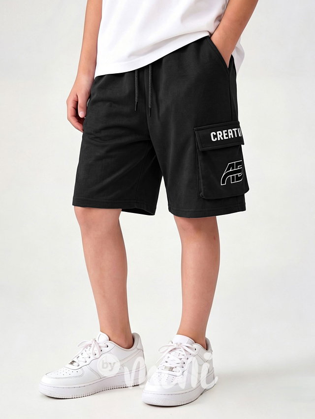 Bavlněné kraťasy s kapsami černé
