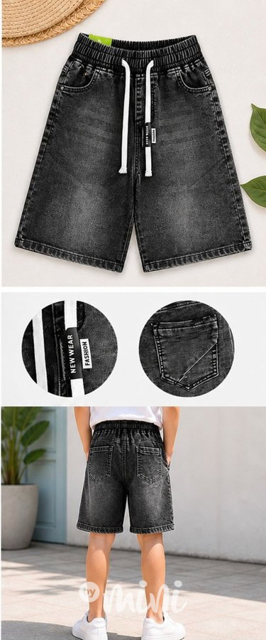 Soft denim kraťasy dark
