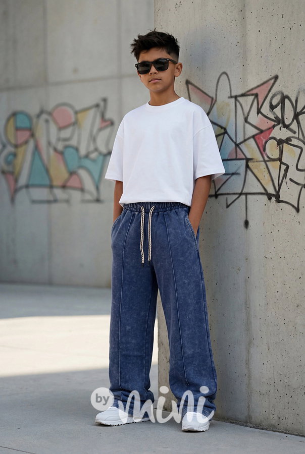 Soft denim baggy tepláky