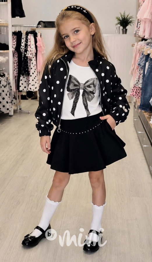 Puntíkatá mikinová bunda black