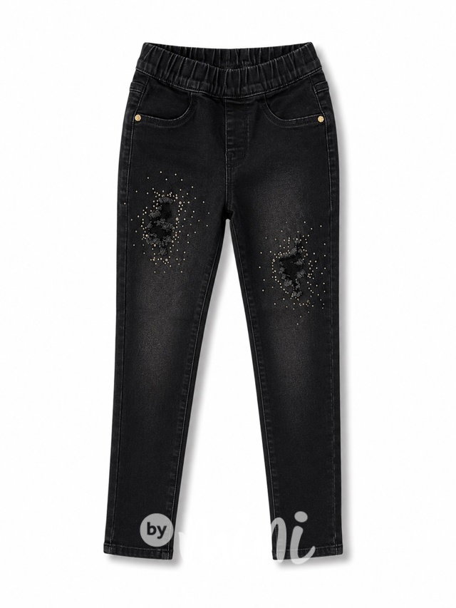 Slim ripped jeans s kamínky