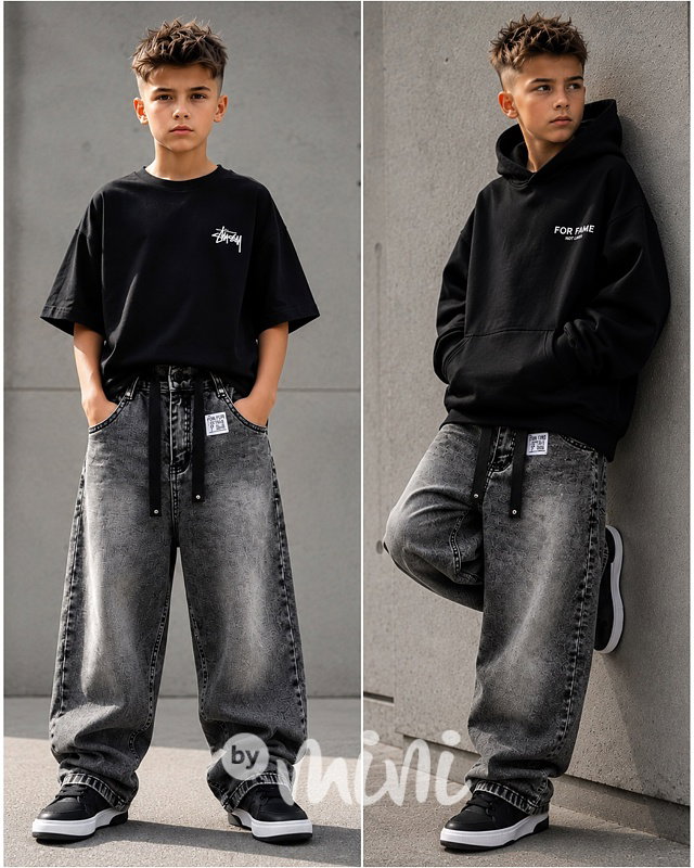 Graphite drift baggy jeans