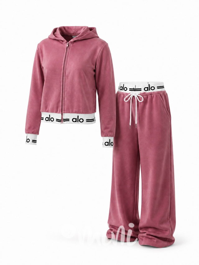 ALO soft velur souprava rose pink
