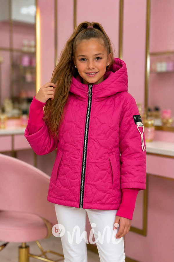 PREMIUM STAR podzimní bunda s dlouhými náplety FUCHSIA