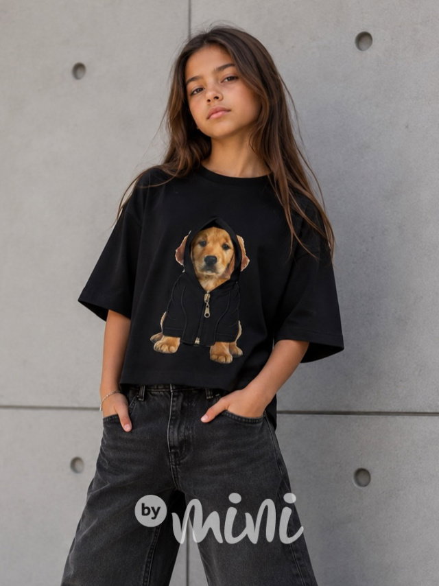 Street puppy oversize triko s 3D kapucí na zip black