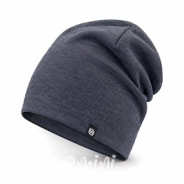 Dvojitá stretch beanie modrý melír