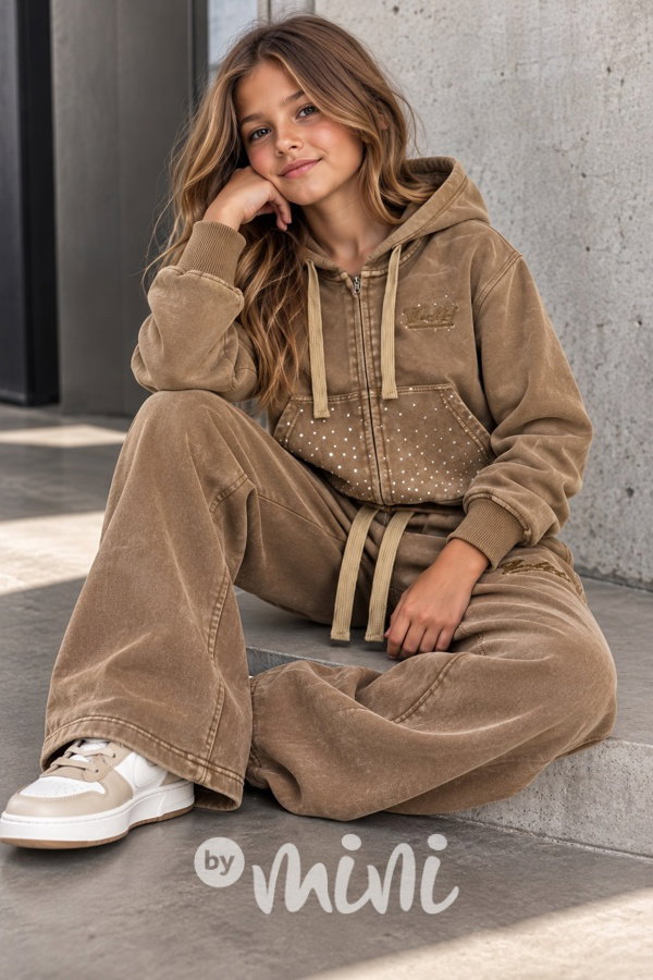 Soft cotton denim teenage souprava MOCHA
