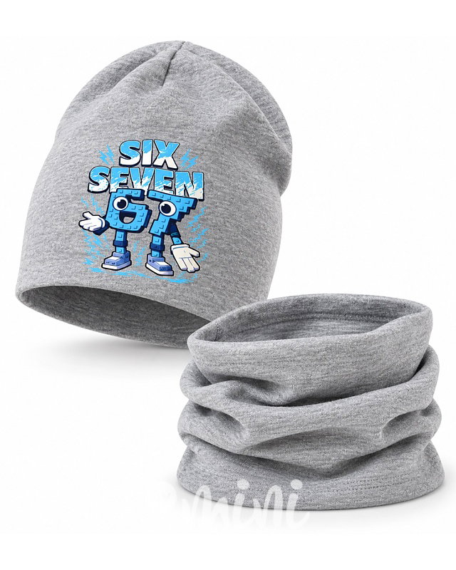 Six Seven čepice + nákrčník šedá