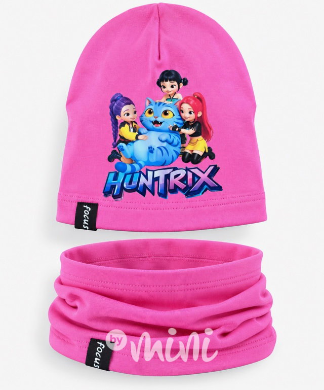 HUNTRIX beanie čepice + nákrčník pink