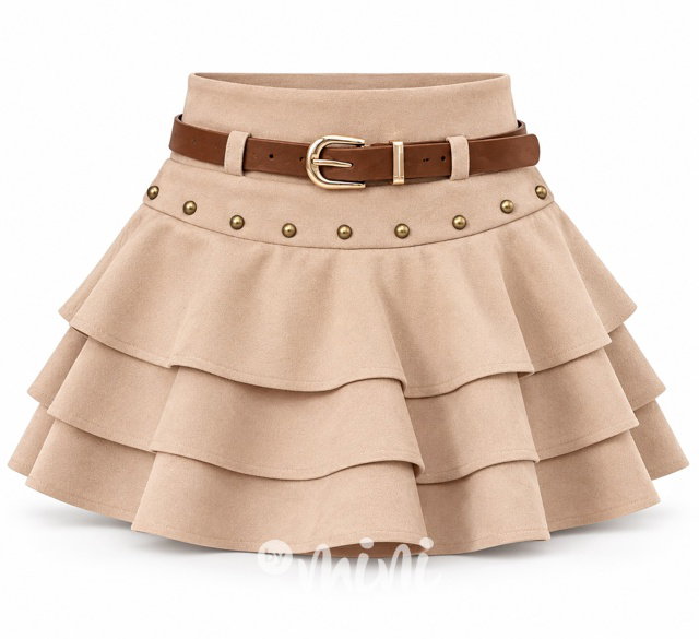 Volánová sukně Amélie s páskem beige