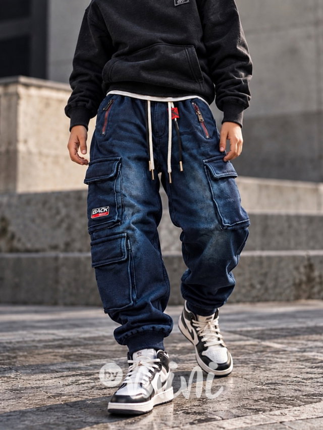 Super thermo soft denim kapsáče blue/red