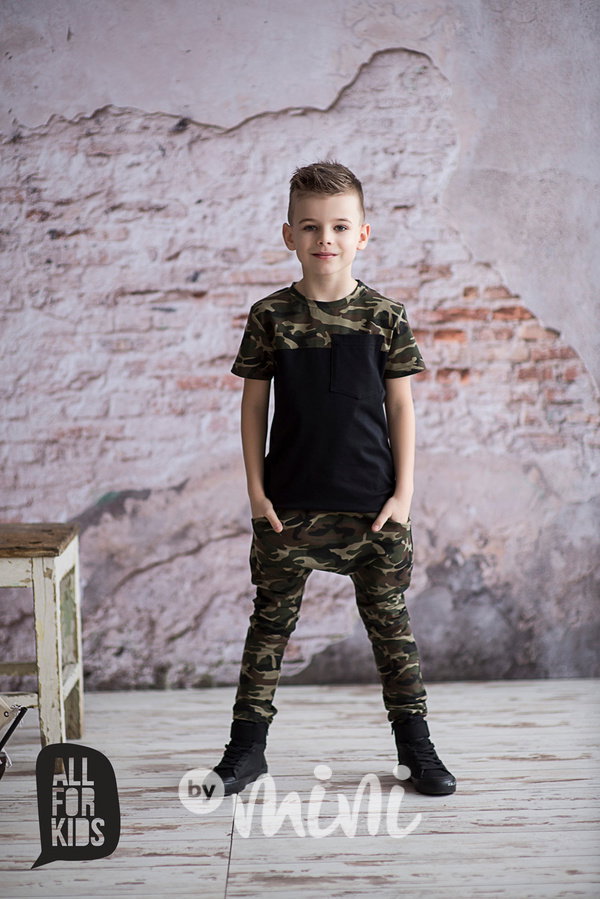 Black/Army triko
