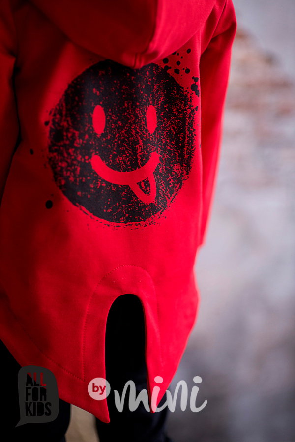 Red Smiley dlouhá mikina