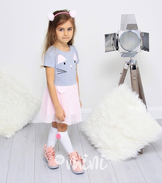 Summer cat dress pink