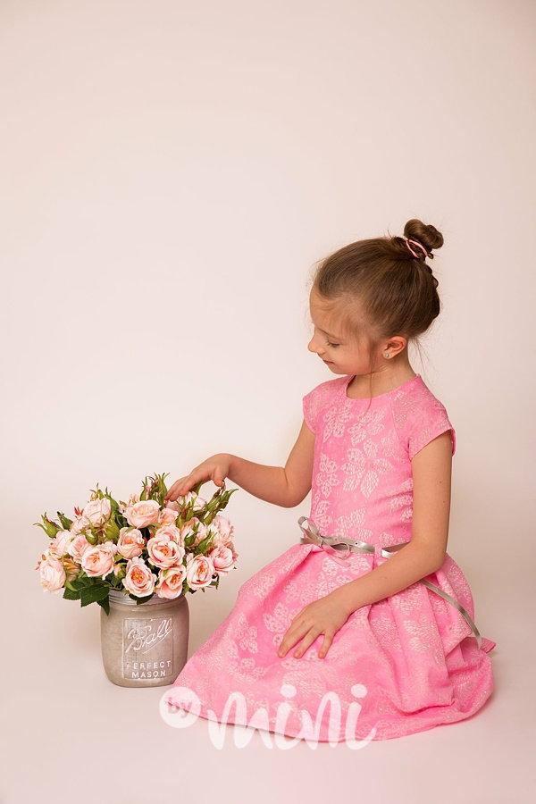 Luxury dress pink lace
