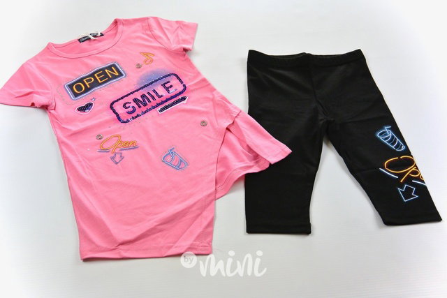Asymetrický "shop" set růžový
