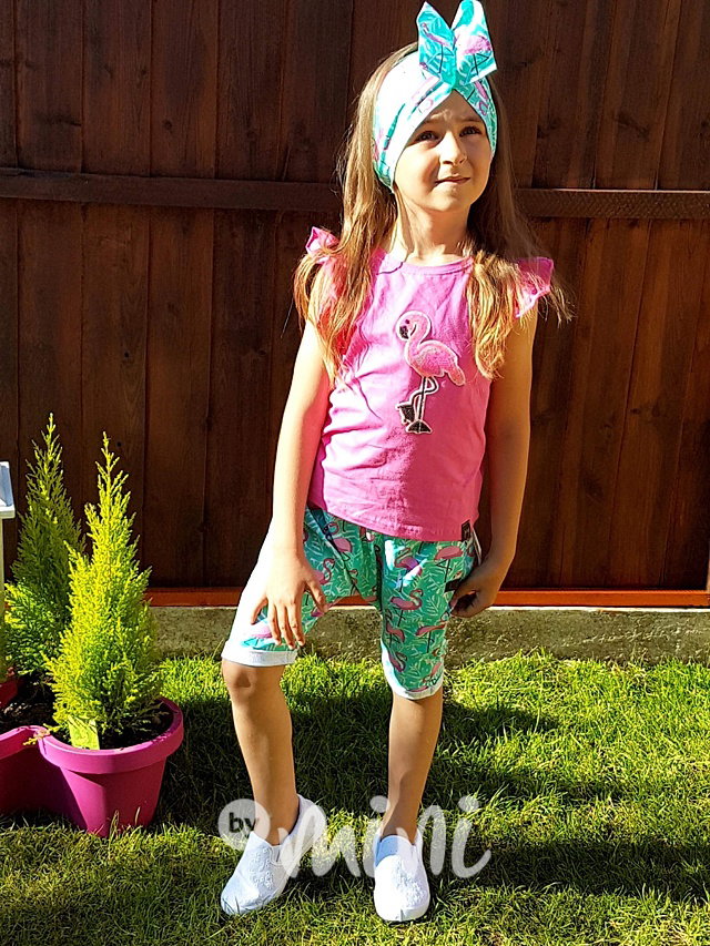 3ks Flamingo summer komplet pink