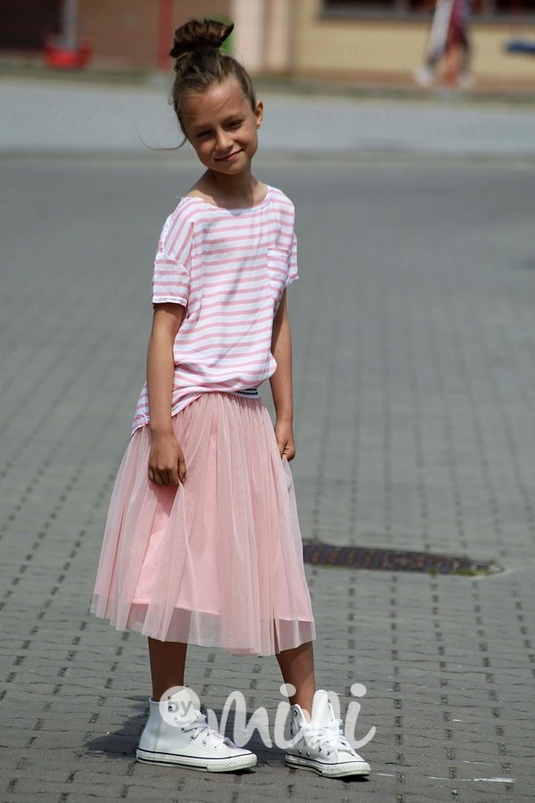 Midi skirt - dlouhá tylová sukýnka pink