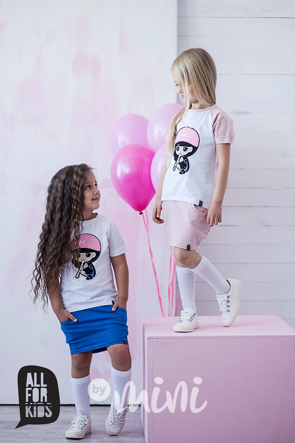 3ks souprava PINK: mikina, sukně, triko flitry