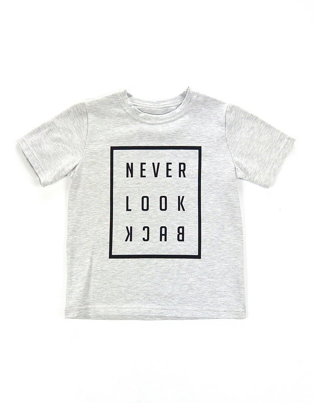 Never look back tričko light grey