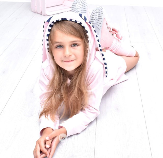 Dívčí mikina pink dlouhá BUNNY