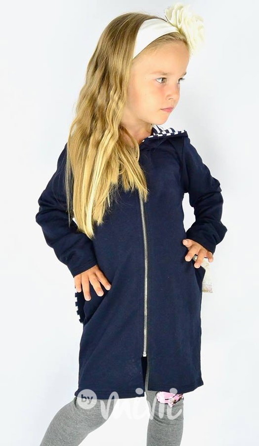 Dívčí mikina blue dlouhá BUNNY