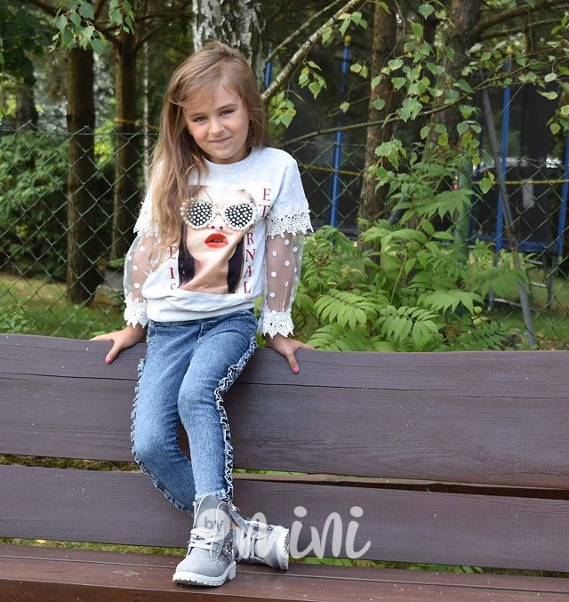 Dívčí mikina "Eternal" s perličkami