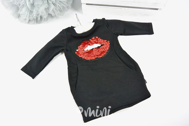 KISS dívčí tunika černá flitry