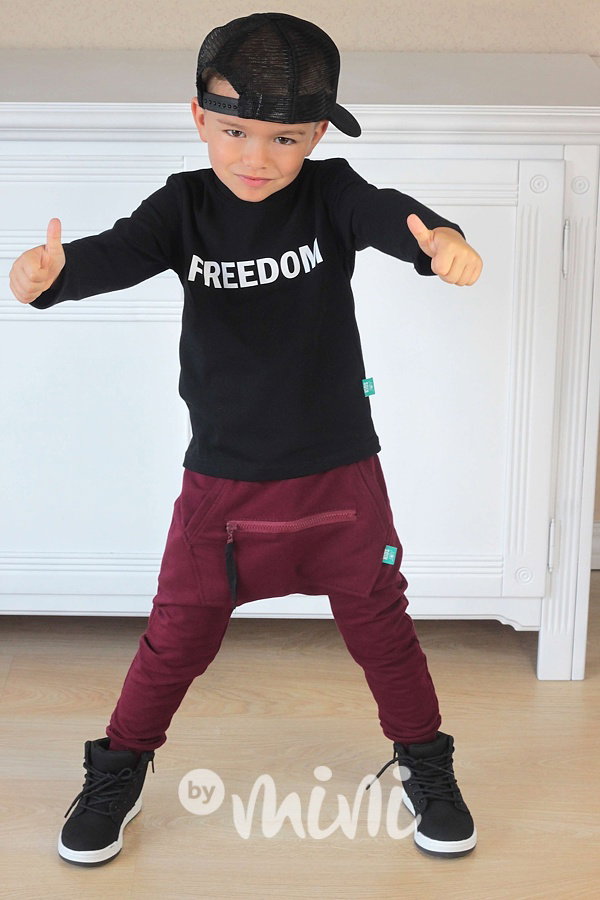 Bordo baggy tepláčky se zipem