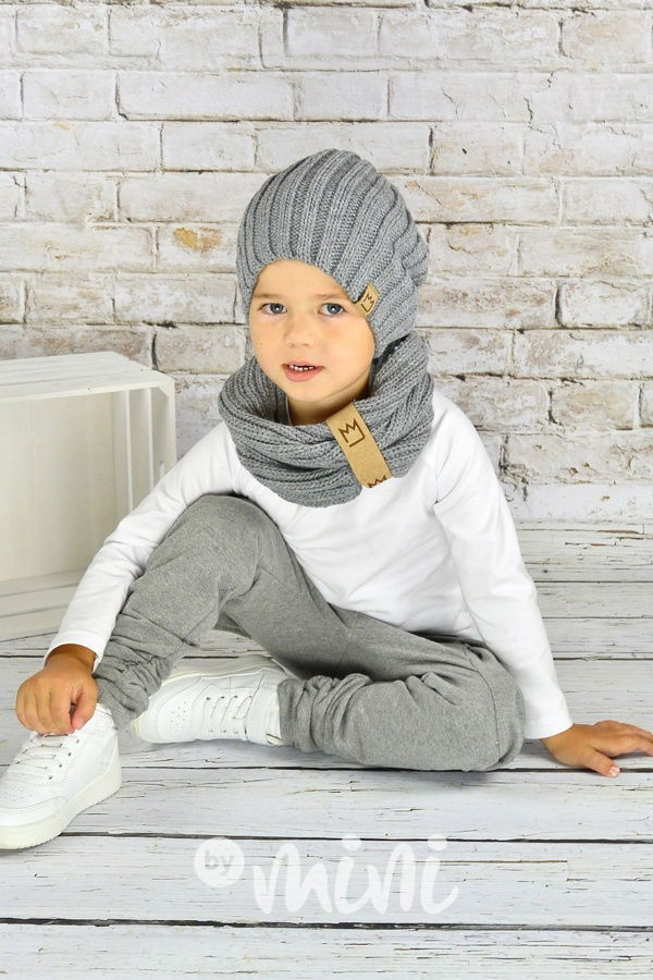 Středně šedé chlapecké baggy kapsáče