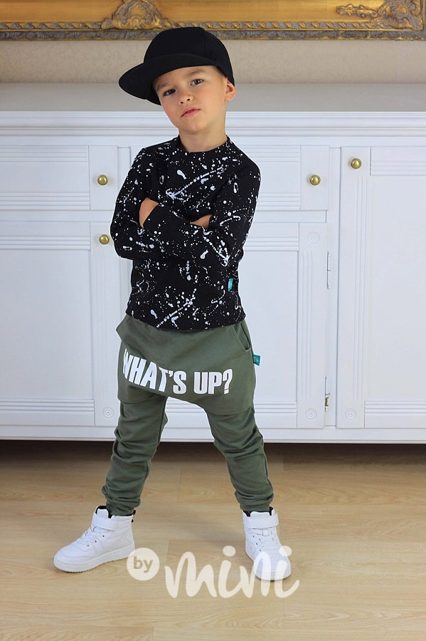 Whats UP khaki baggy tepláčky