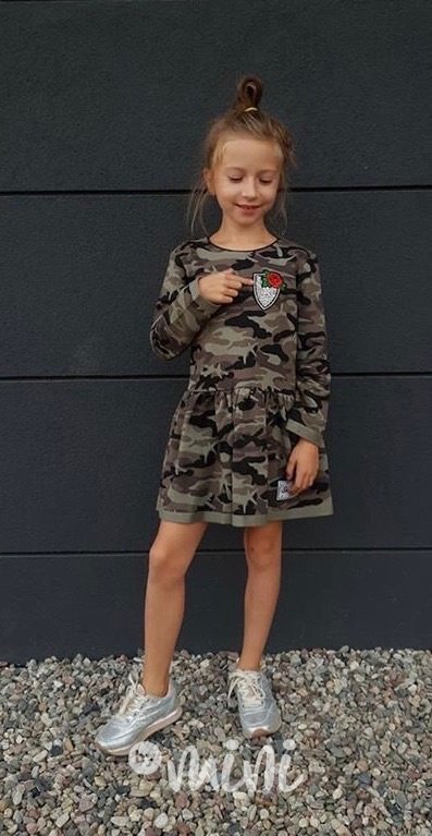 Army dívčí šaty s aplikací