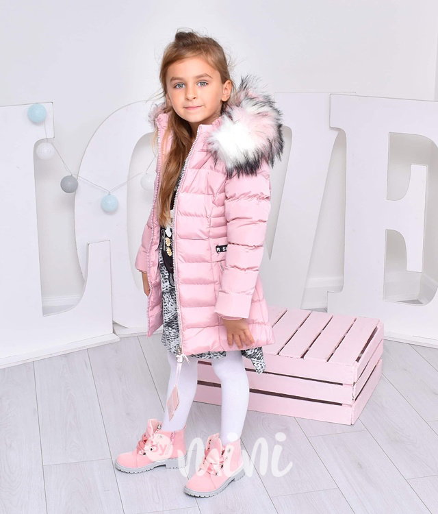 Powder pink zimní kabátek