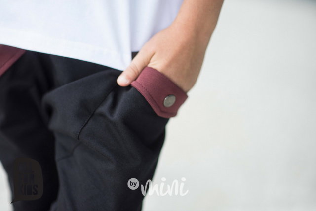 Black/Bordo baggy tepláčky