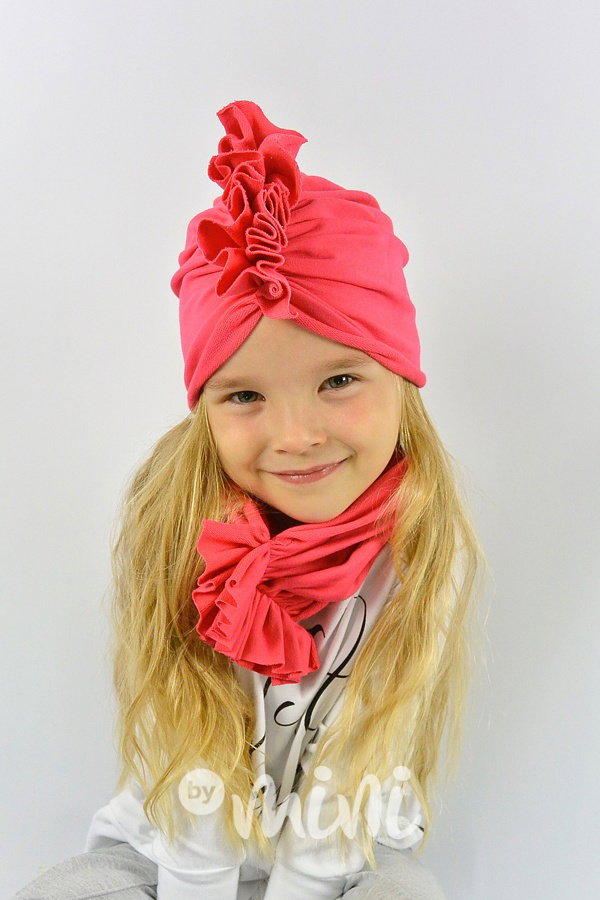3v1 turban + nákrčník (čelenka) strawberry