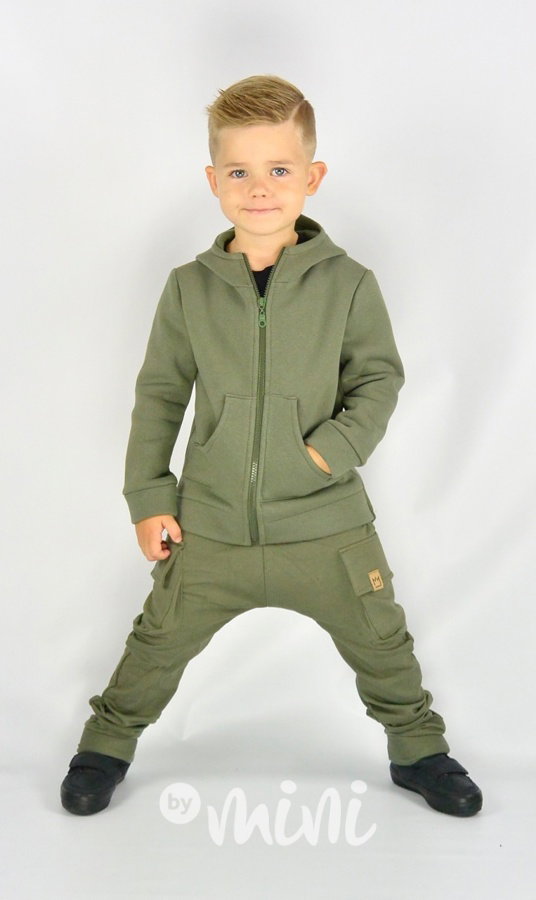 Khaki baggy kapsáče zip
