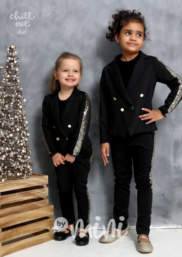 Luxury elegantní sáčkový komplet black/gold