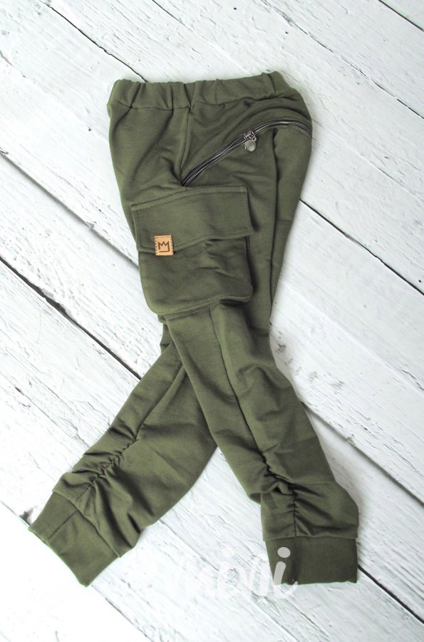 Dark khaki baggy kapsáče zip