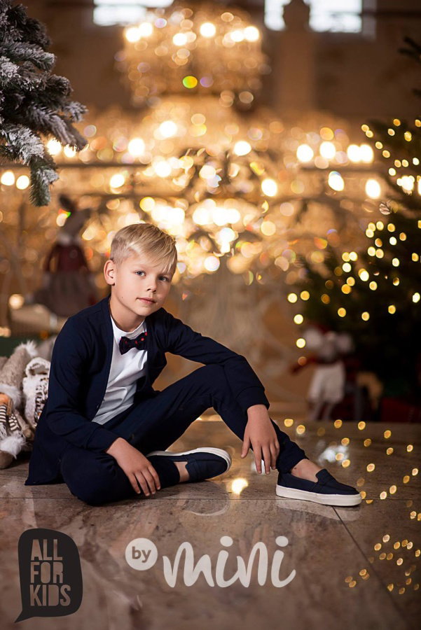 Modrý bavlněný svetřík na knoflíky