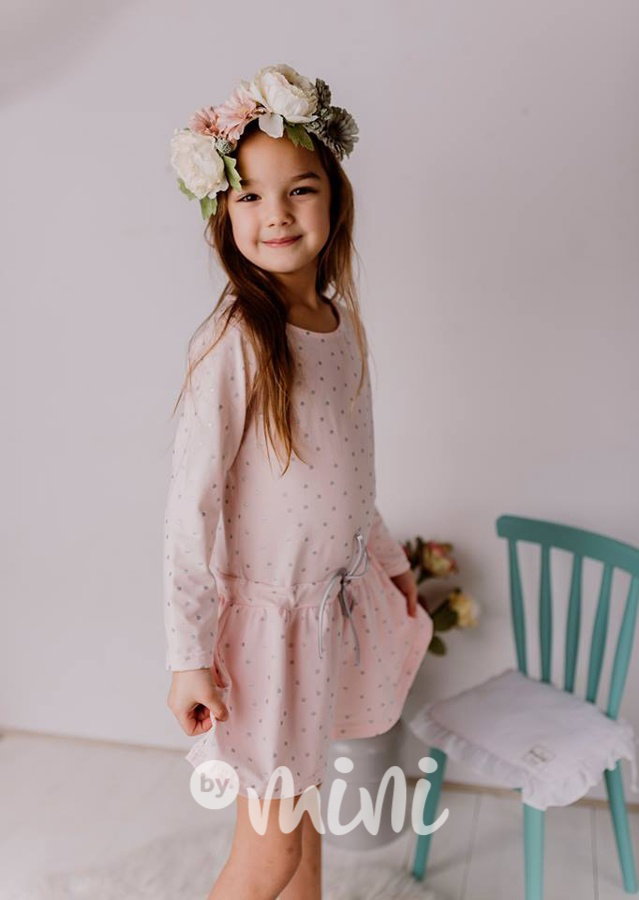 Puntíkaté romantic šaty baby pink