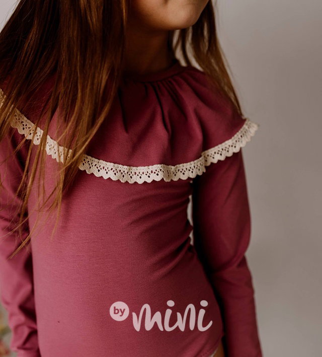 Romantic boho body - pastelová fialová