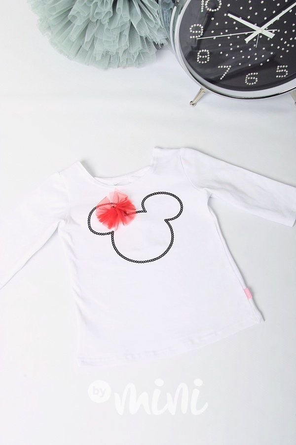 Mašličkový Mickey top bílý
