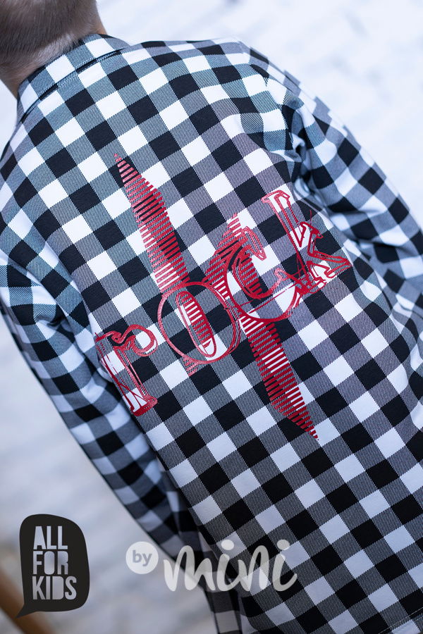 Chlapecká kostkovaná košile černobílá