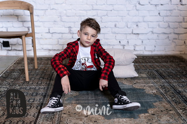 Kostkovaná košile s kapucí