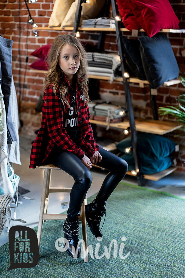 Karo dívčí košile červená